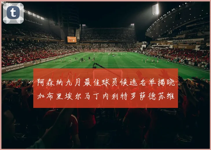 阿森纳九月最佳球员候选名单揭晓加布里埃尔马丁内利特罗萨德苏维门迪入围
